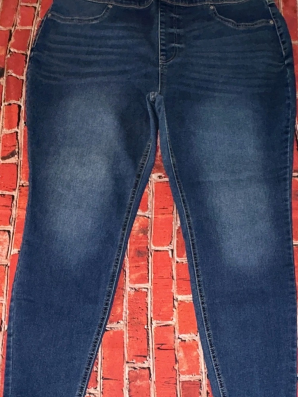 Terra & Sky Denim Women's Jeans Blue Solid Back Pocket Plus Size